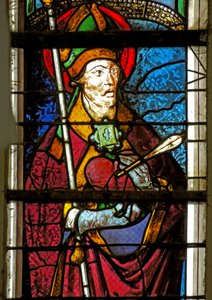 Ventana que representa a San Agustín de French School